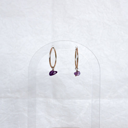 Amethyst • 18mm Hoops