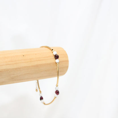 Garnet • Howlite • Gold Fill Bracelet