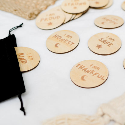 Children’s Wooden Affirmation Discs - Rae and Jayde -