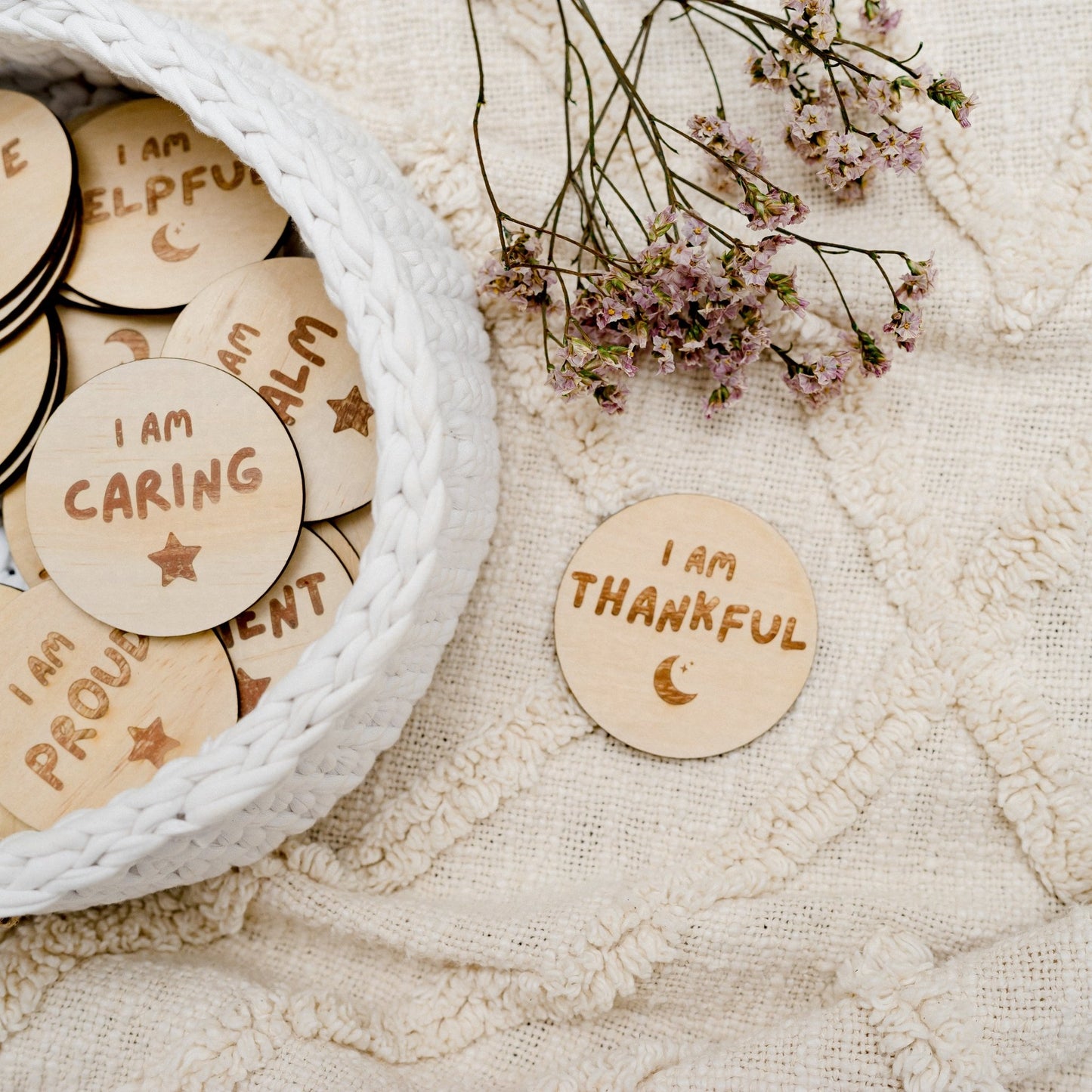 Children’s Wooden Affirmation Discs - Rae and Jayde -