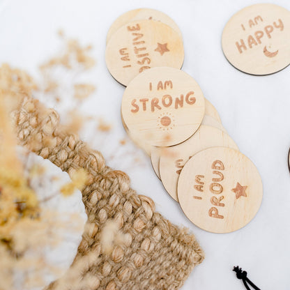 Children’s Wooden Affirmation Discs - Rae and Jayde -