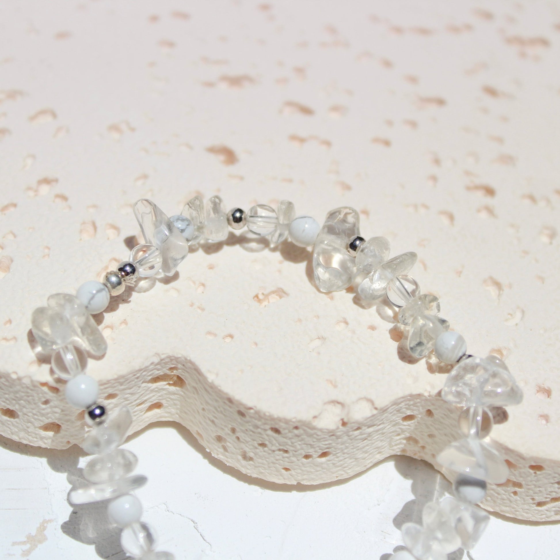 Clear Quartz • Howlite • Sterling Silver Bracelet - Rae and Jayde - Bracelet