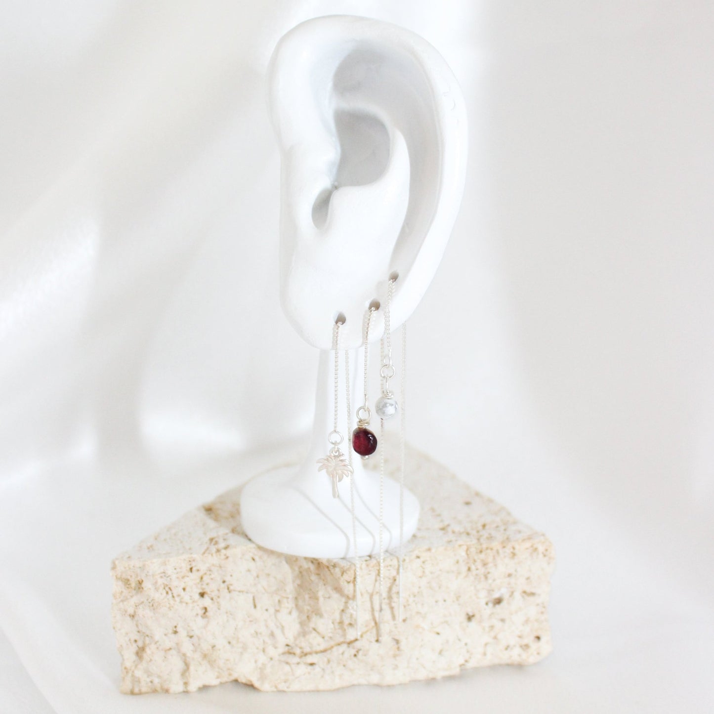 Hallie • Howlite • Threader Earrings - Rae and Jayde -